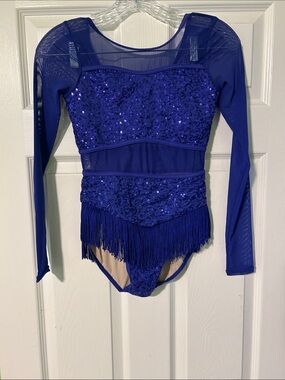 Weissman Purple Sequin Fringe Dance Leotard